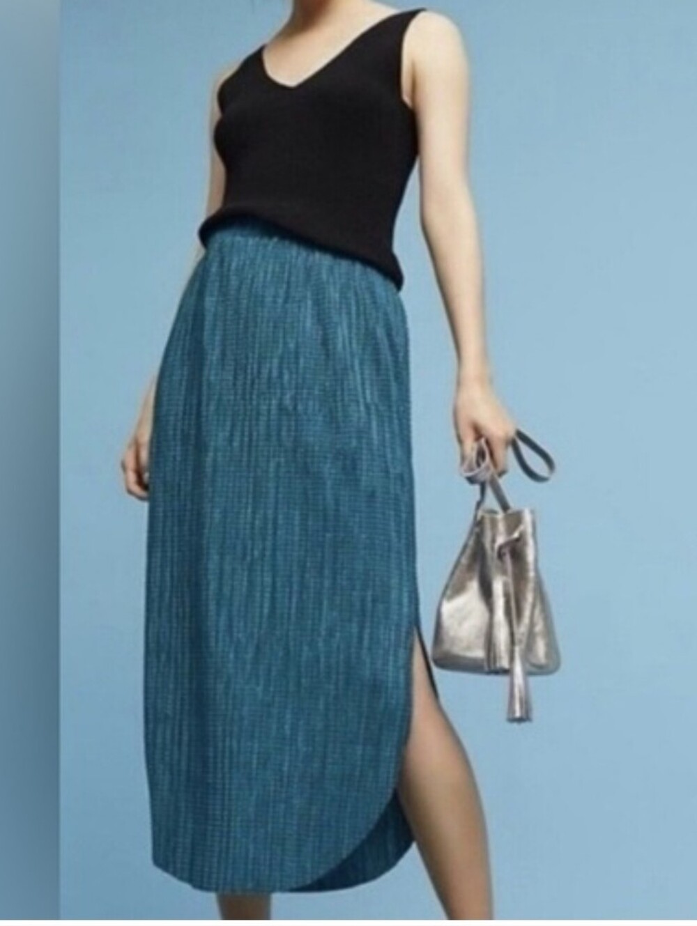 Sabrina Musayev Teal Midi Skirt - Women